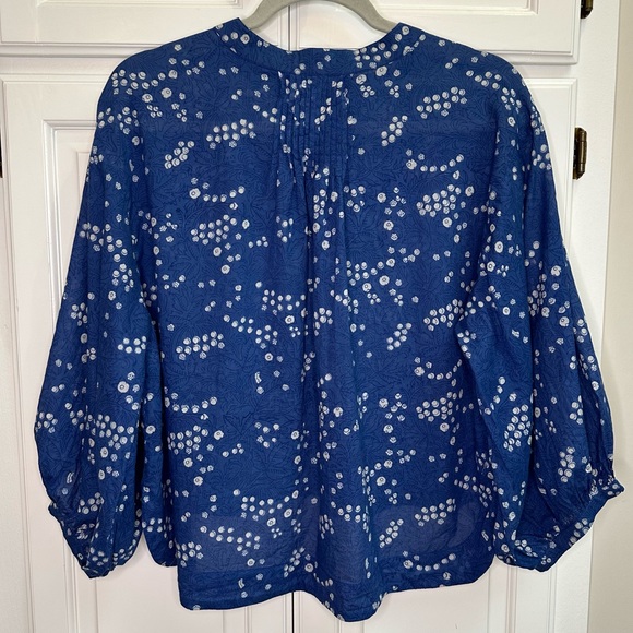 Apiece Apart Topa Pop Over Top in Splattered Lapis Blue Size Medium - Picture 4 of 14